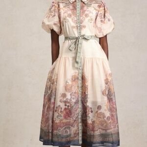 Bella Barnett Tusare Lapel Floral Printed Midi Dress